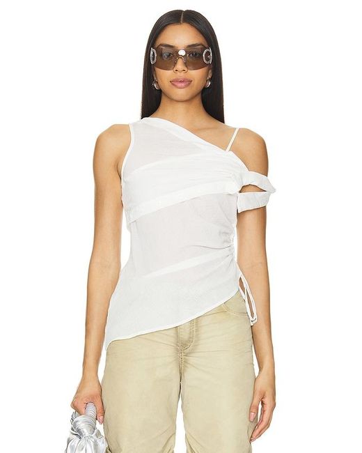 MARRKNULL Natural Pleated Top