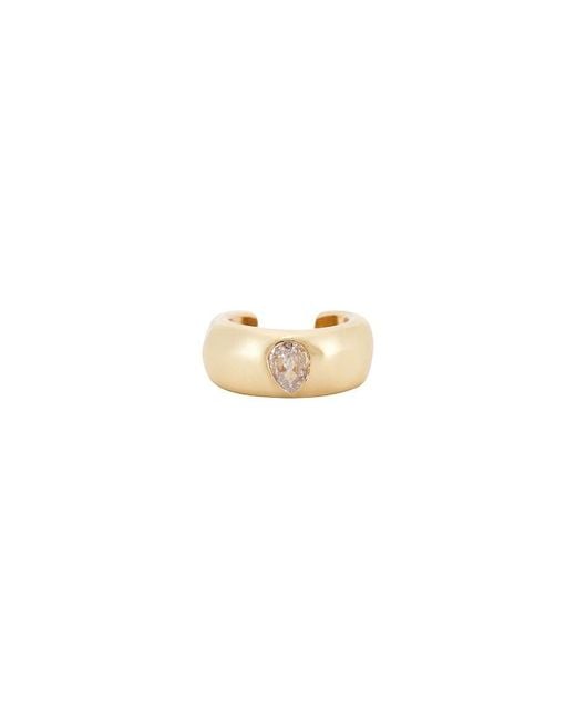 Ettika White Hammered Ear Cuff With Pear Crystal