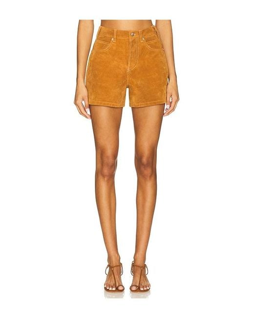 Free People Orange Shorts Aus Velourslederimitat Tippi