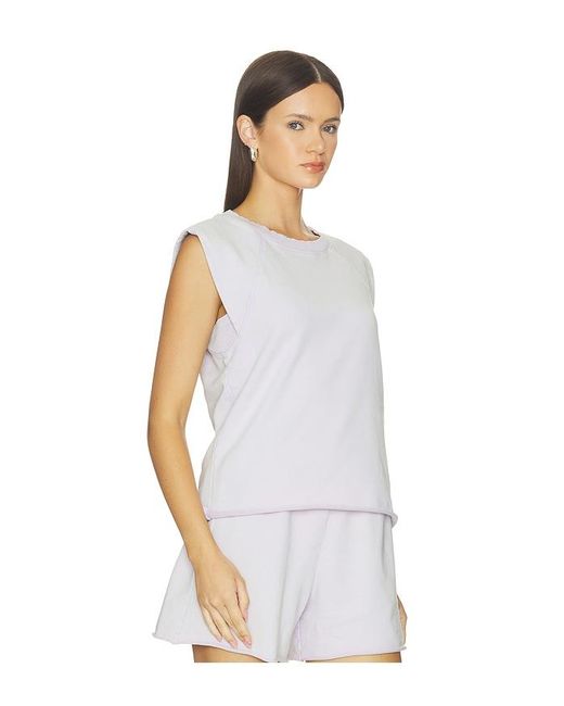 Bobi White Raglan Muscle Tank Top
