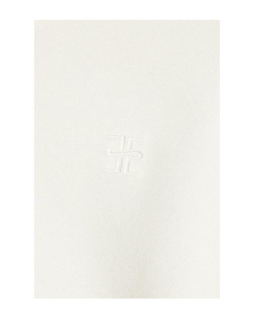 ÉTERNE White Cropped V-Neck Sweatshirt