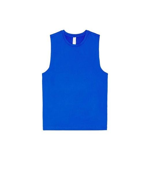 Alo Yoga Blue Conquer Reform Crewneck Short Sleeve Tank for men