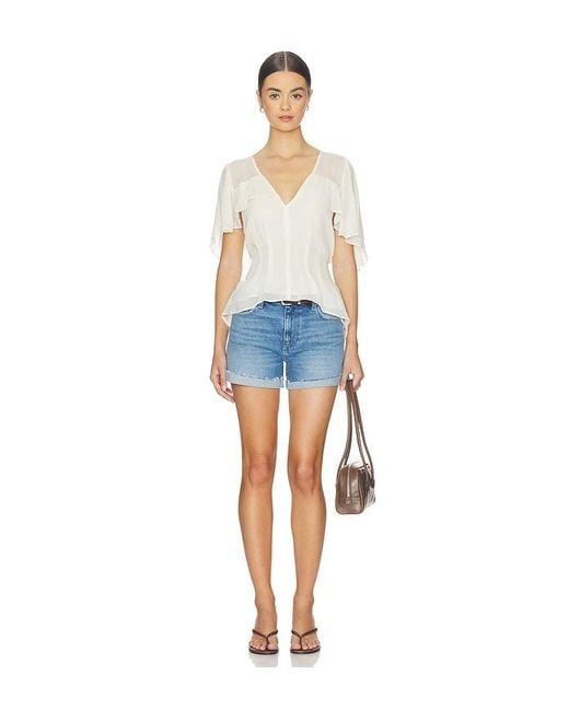 PAIGE Blue Dylan Short Undone Cuff