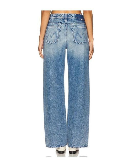 Mother Blue The Dodger Button Sneak Jeans
