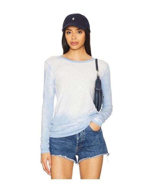 Goldie White Gradient Long Sleeve Tee