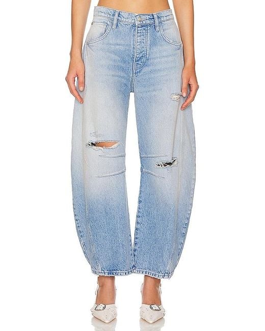 Free People Blue X We The Free Good Luck Mid Rise Barrel Jeans