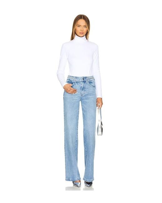 PAIGE Blue Sasha Wide Leg Jeans