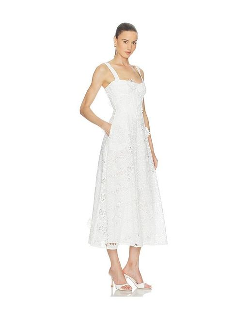 Bardot White Adaline Broderie Midi Dress