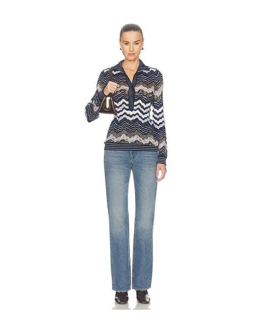 Missoni Blue Long Sleeve Mock Neck