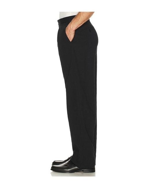 Palmes Black Wide Pleated Suit Trousers for men
