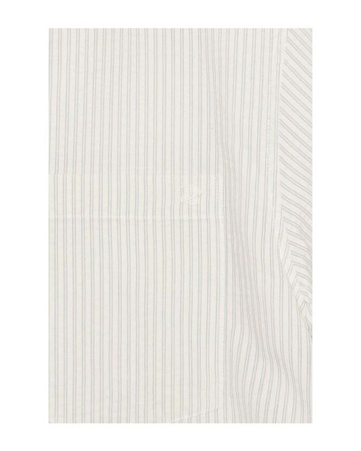 DUNST White Classic Striped Bd Overshirt for men