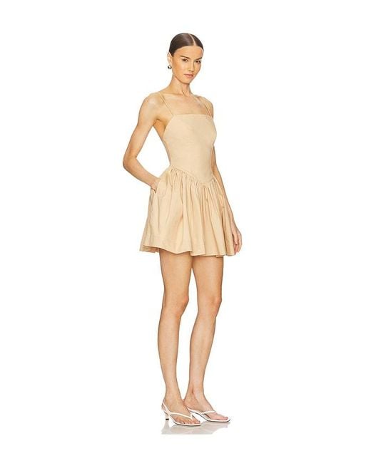 the kamille mini dress in tan & brown chain l'academie Pamela Dress Beige / L