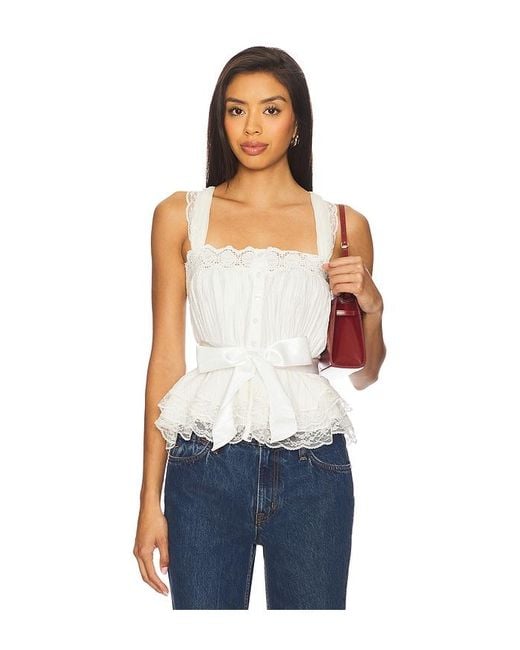 For Love & Lemons Blue Sweet Summer Top
