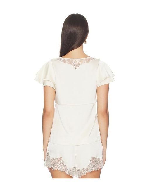 Citizens of Humanity White Lola Flutter Lace Sleeve Top