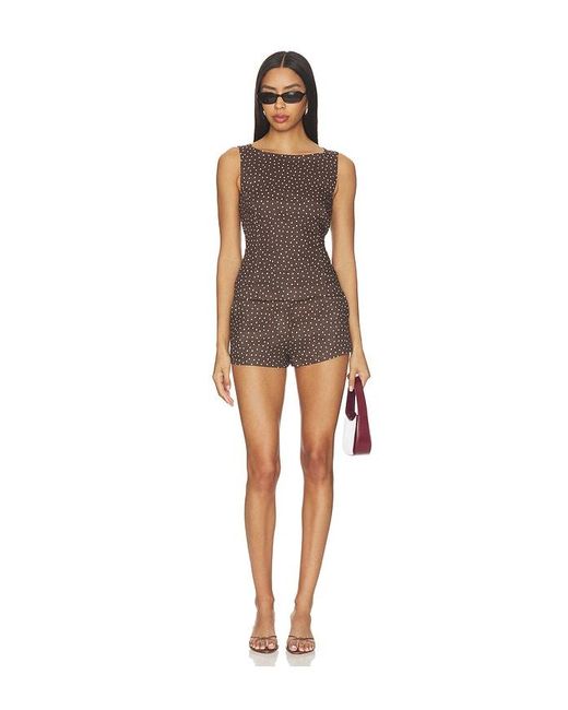 AEXAE Brown X Revolve Linen Boatneck Top