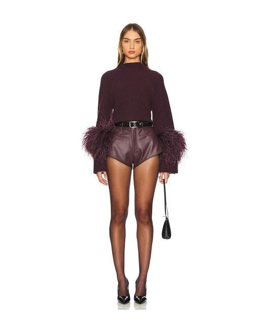 LAPOINTE Multicolor Stretch Faux Leather Mini Short