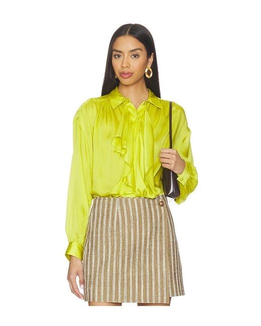 Ulla Johnson Yellow Gesture Long Sleeve Silk Blouse