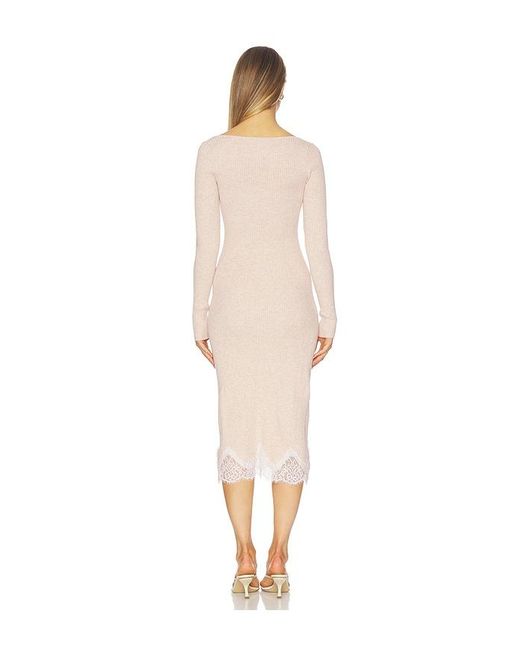 L'academie White Ariadne Knit Lace Detail Dress