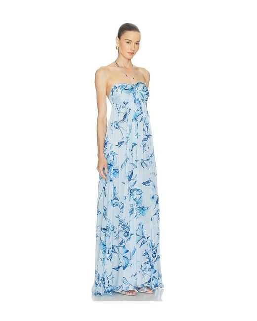 Rococo Sand Blue Strapless Flared Dress