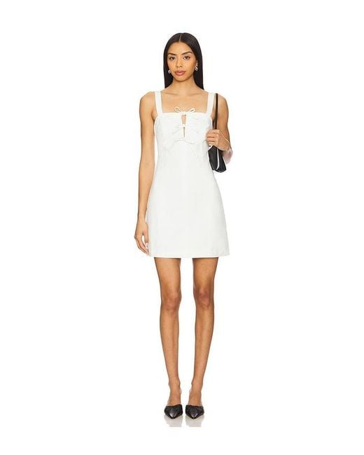 MINKPINK White Imogen Tie Mini Dress