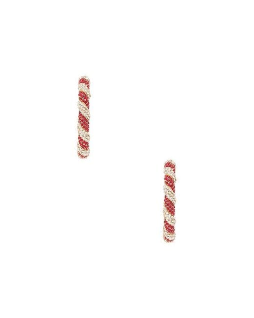 BaubleBar Red Peppermint Hoop Earrings