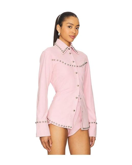 retroféte Pink Palmira Suede Shirt