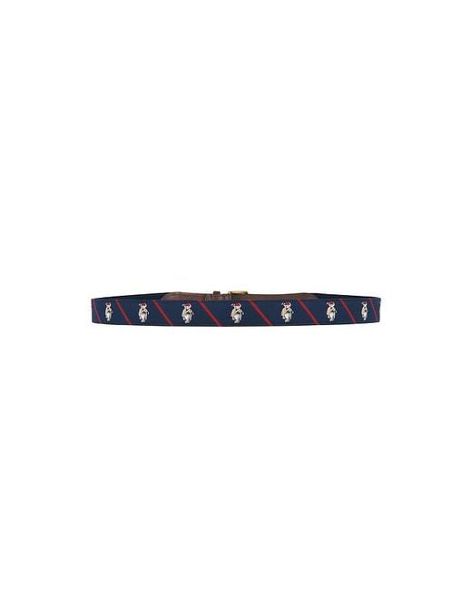 Polo Ralph Lauren White Ribbon & Leather Seasonal Bear Belt for men