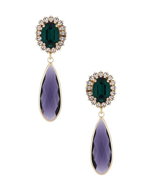 Anton Heunis Blue Stud With Clip Oval & Tear Pendant