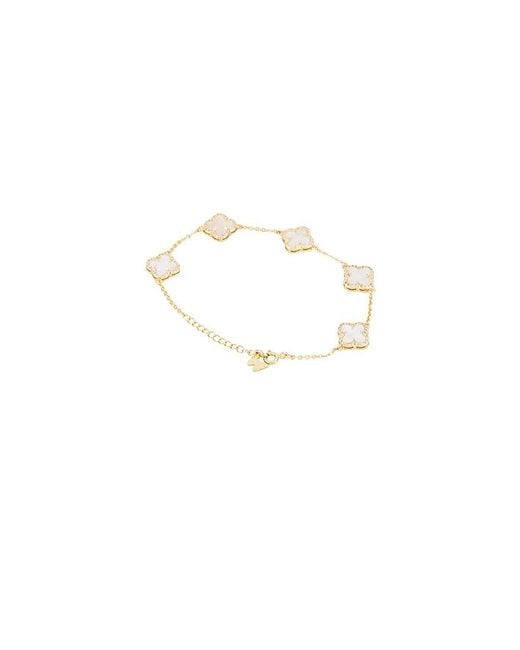 By Adina Eden Metallic Mini Multi Pave Outlined Colored Clover Bracelet