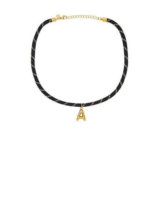 petit moments Black Bubble Initial Paracord Necklace
