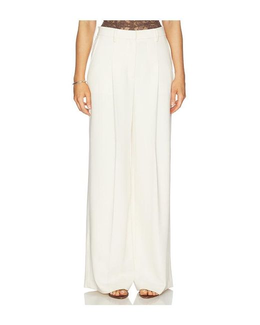 Theory White Oversize Wide Pleated Trouser