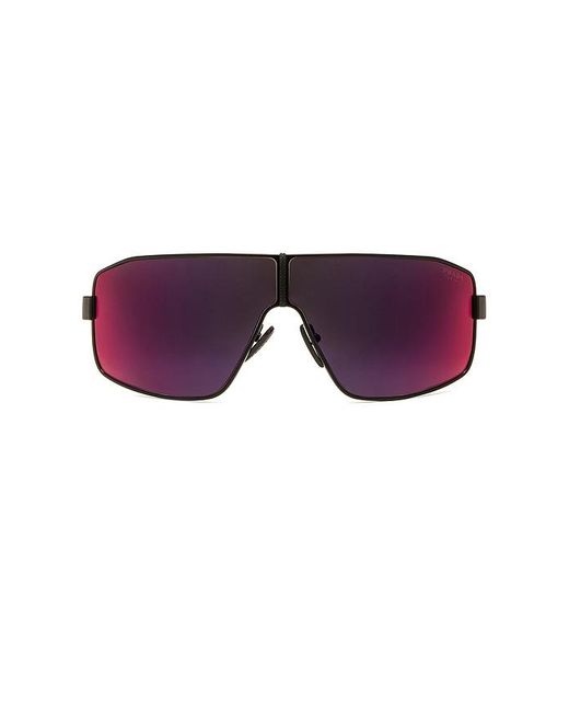 Prada Purple Linea Rossa Shield Frame Sunglasses for men