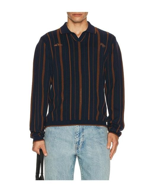 Percival Blue Citation Knitted Football Shirt for men