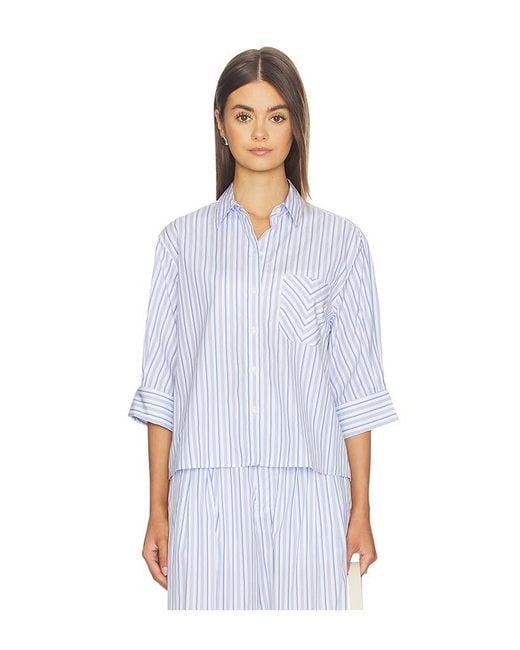 Rag & Bone White Lucia Stripe Poplin Shirt