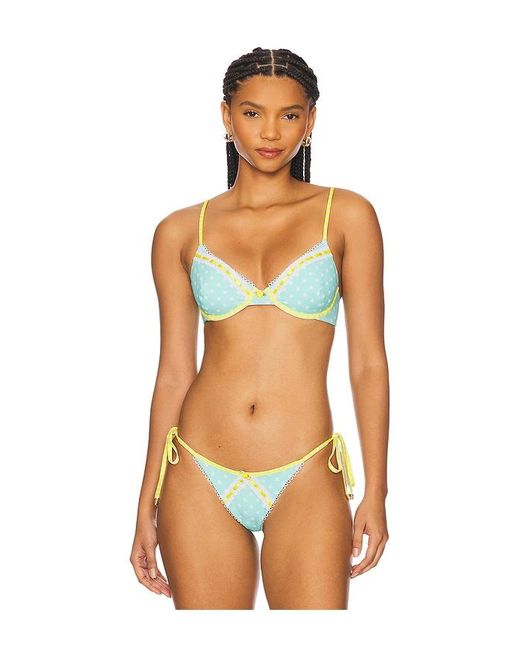 Beach Bunny Orange Daisy Balconette Bikini Top