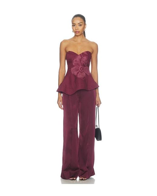 AMUR Purple Marley Satin Pant