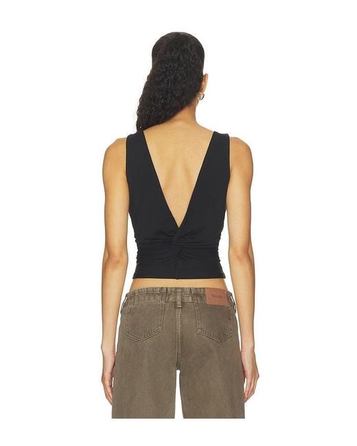 With Jean Black Piper Top