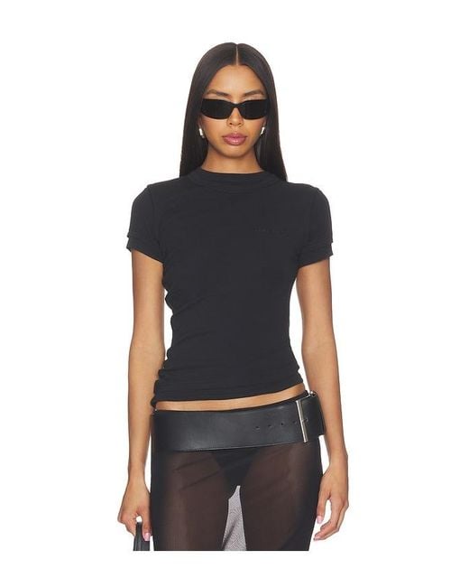 Alexander Wang Black Layered Short Sleeve Top