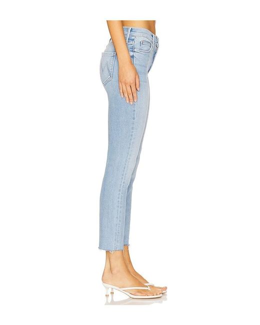 Mother Blue The Mid Rise Dazzler Ankle Fray Jeans