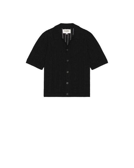 Corridor NYC Black Pointelle Stripe Buttondown for men