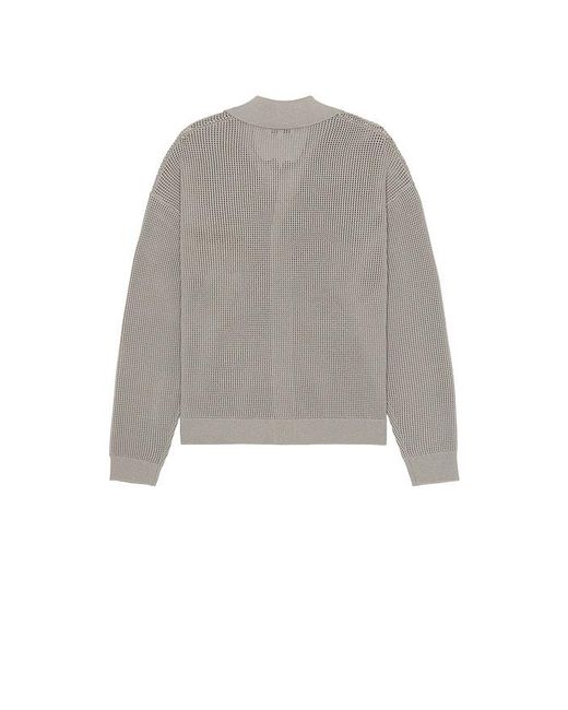 FRAME Gray Open Knit Cardigan for men