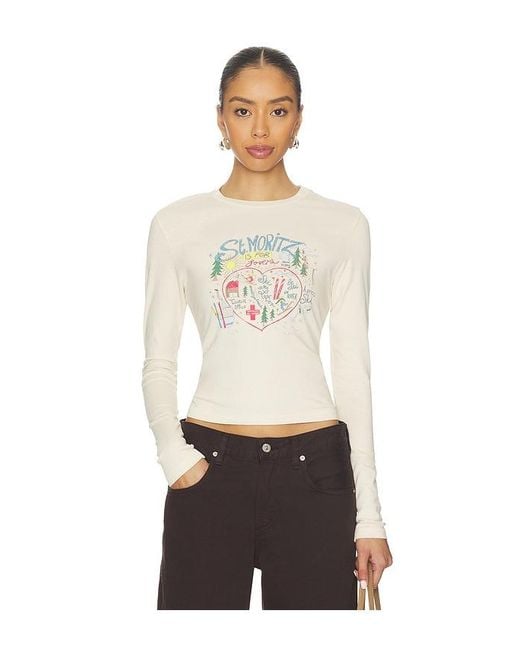 Daydreamer Natural St. Moritz Is For Lovers Vintage Long Sleeve Tee