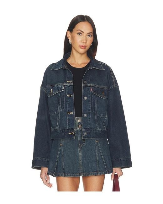 Levi's Blue Loose Crop Trucker Jacket