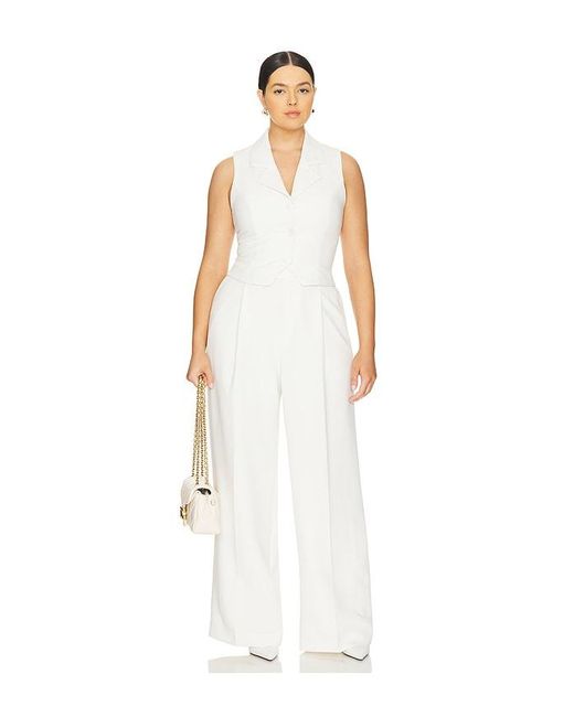 L'academie White Carinne Crepe Vest Top