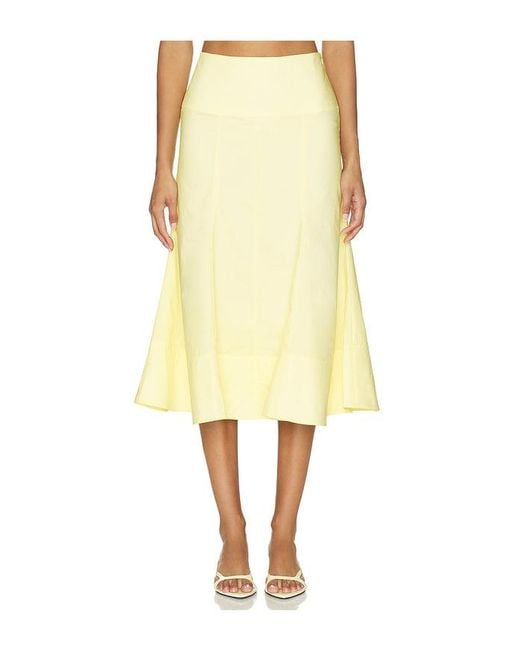 Camila Coelho Yellow Nara Midi Skirt