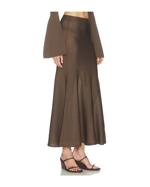 Lovers + Friends Natural Paisleigh Knit Midi Skirt