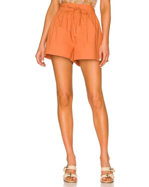 Ulla Johnson Cotton Jodi Short In Clay Orange Lyst