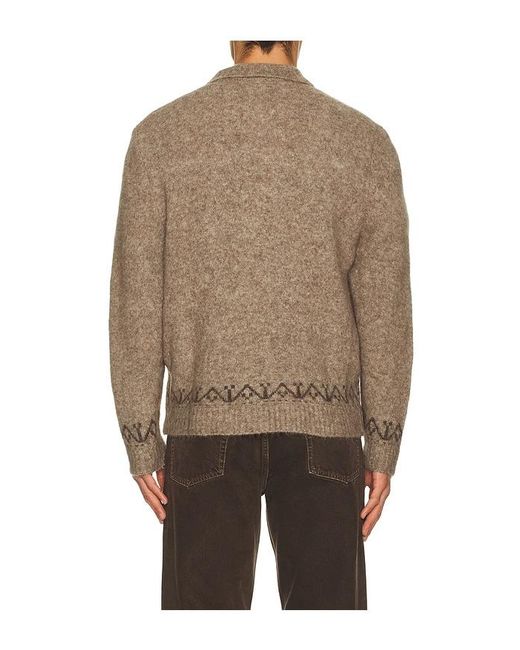 Percival Brown Novel Collared Cardigan for men