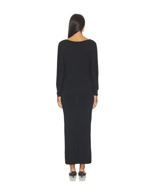 ÉTERNE Black Mountain Soft Jersey Midi Dress
