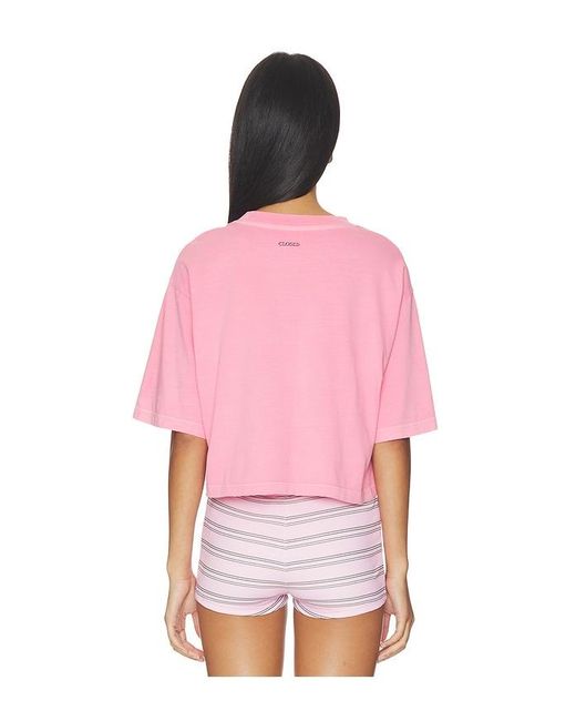 Closed Pink Cropped Boxy Tee Shirt